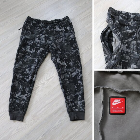 Nike Tech Fleece Joggers Men's XL Smoke Gray Sportswear Sweatpants Drawstring - Picture 1 of 9